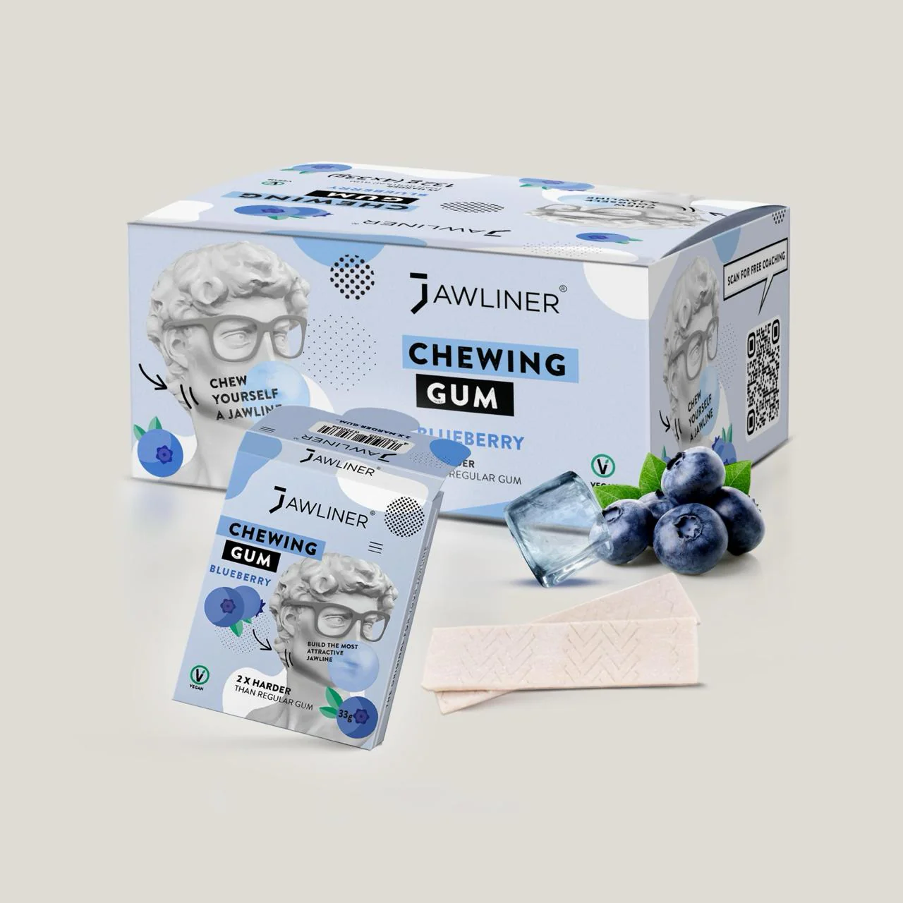 JAWLINER® Chewing Gum Medium Hard Blueberry - Image 15