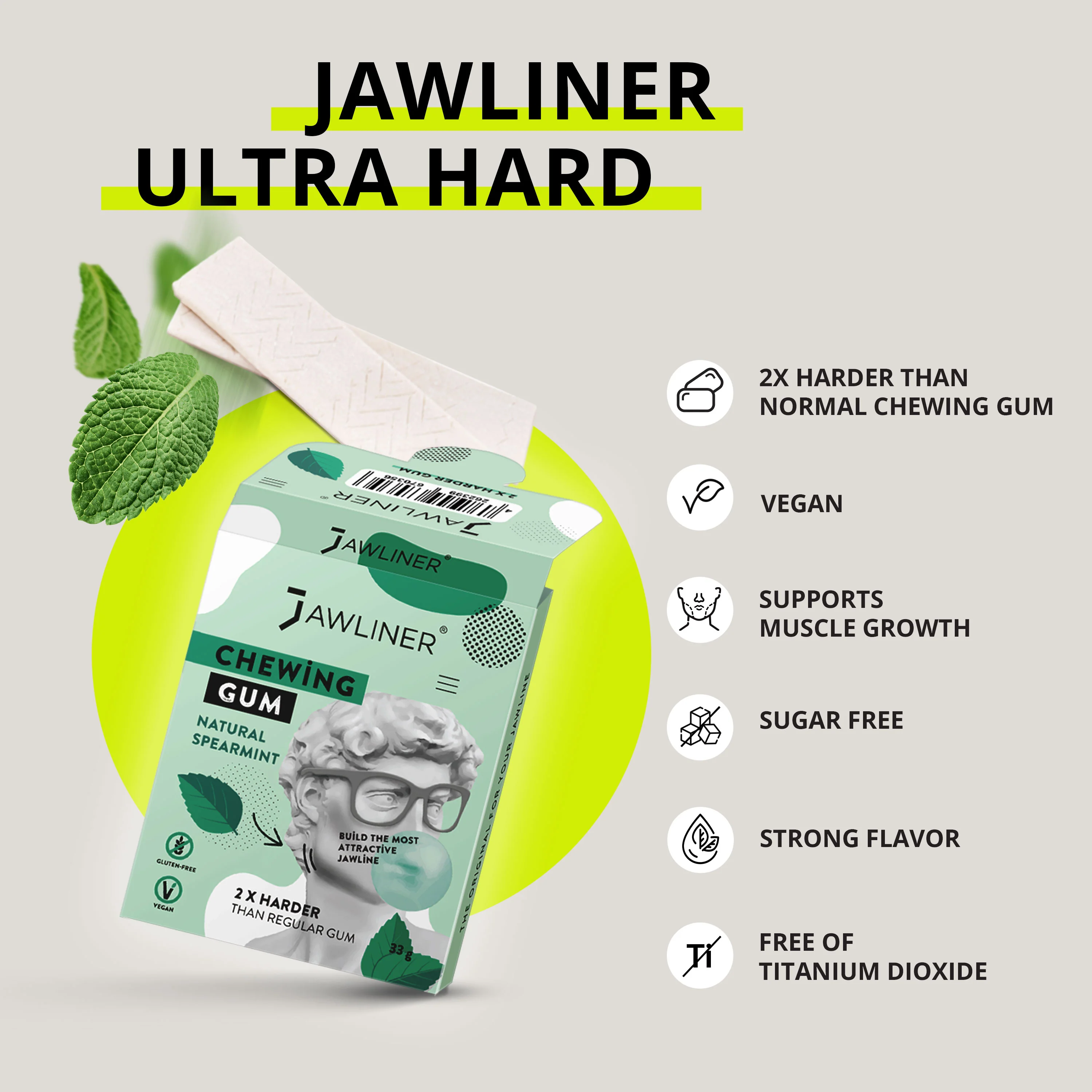 JAWLINER® Chewing Gum Medium Hard Blueberry - Image 8