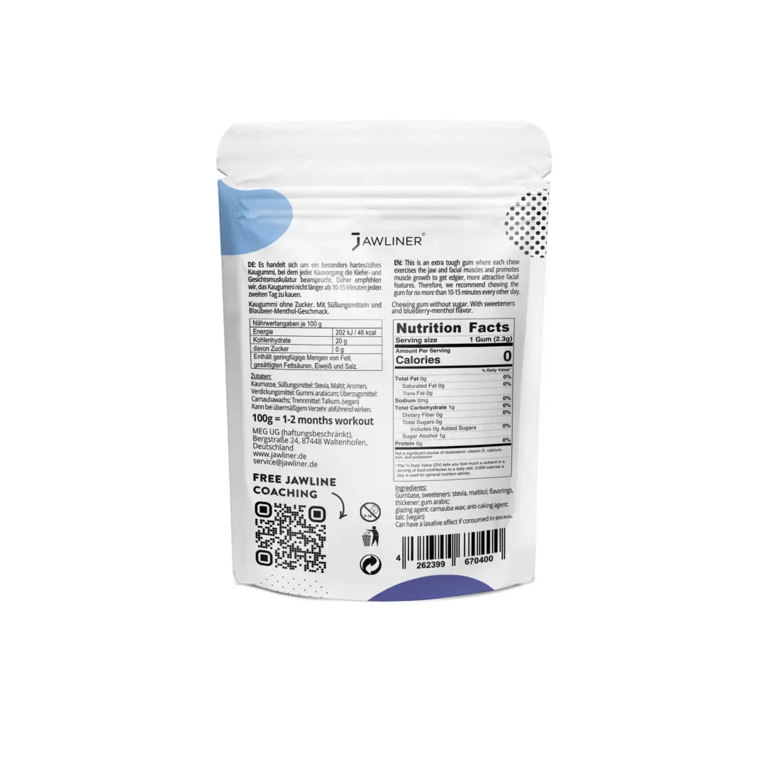 JAWLINER® Chewing Gum Ultra Hard Blueberry Ice - Image 20
