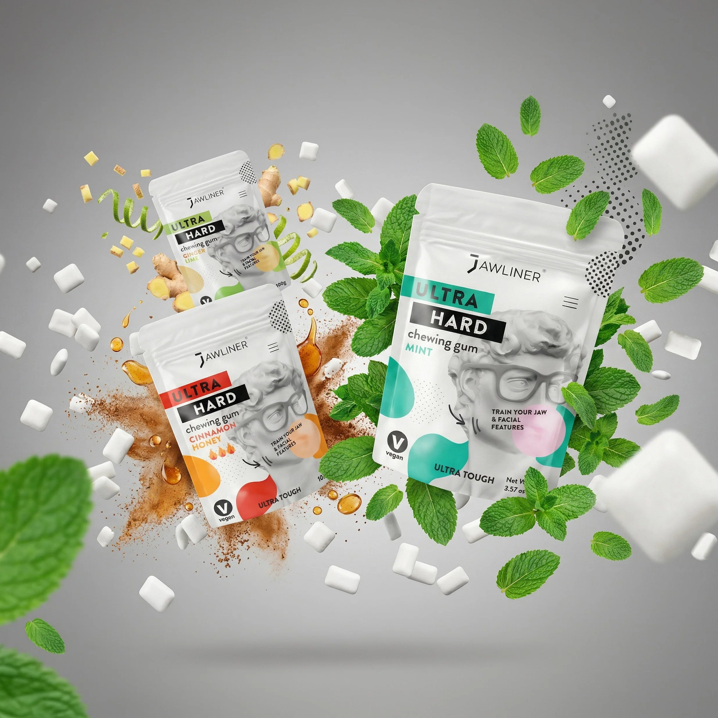 JAWLINER® Chewing Gum Ultra Hard Bundle Pack - Mixed Flavours - Image 26