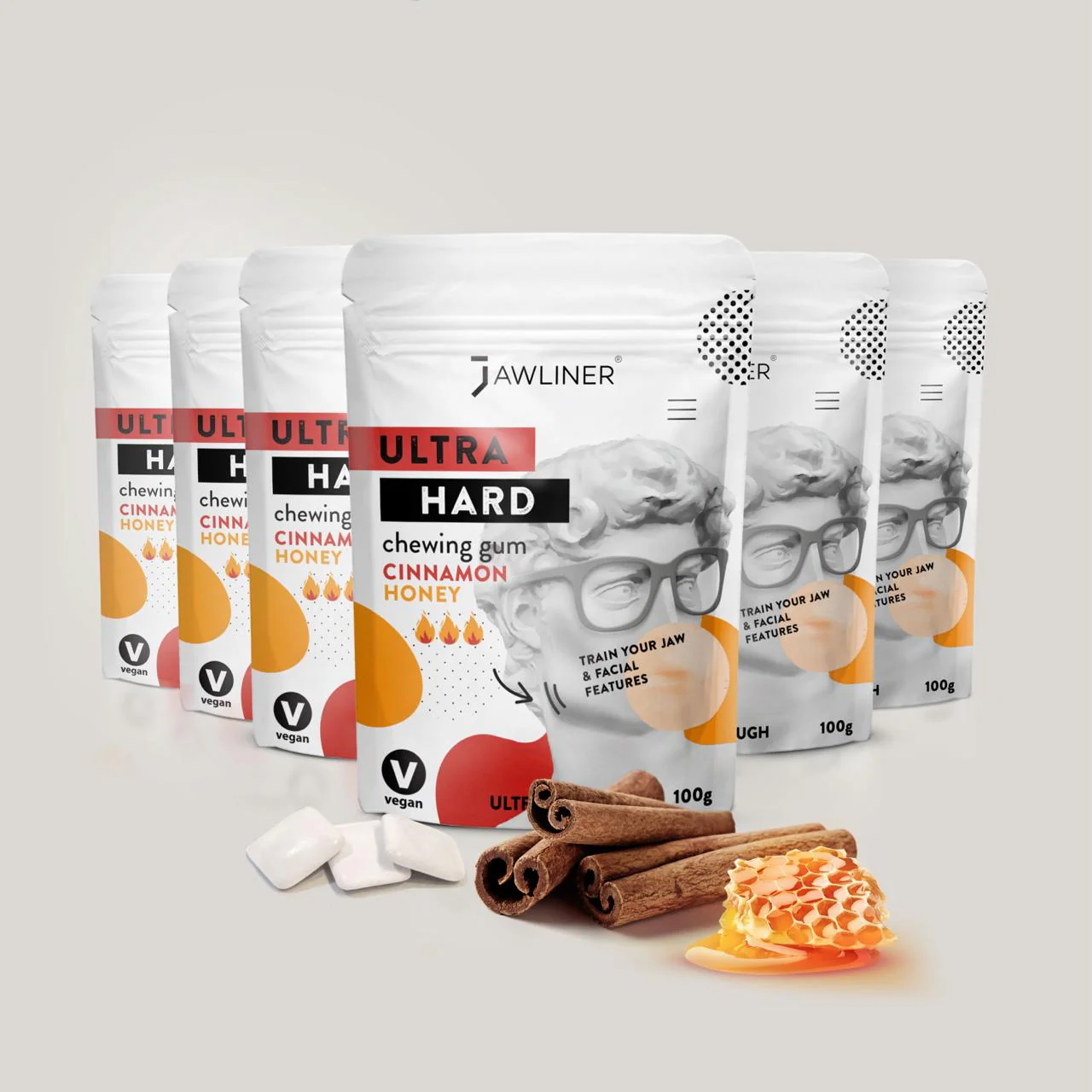 JAWLINER® Chewing Gum Ultra Hard Cinnamon/Honey - Image 19
